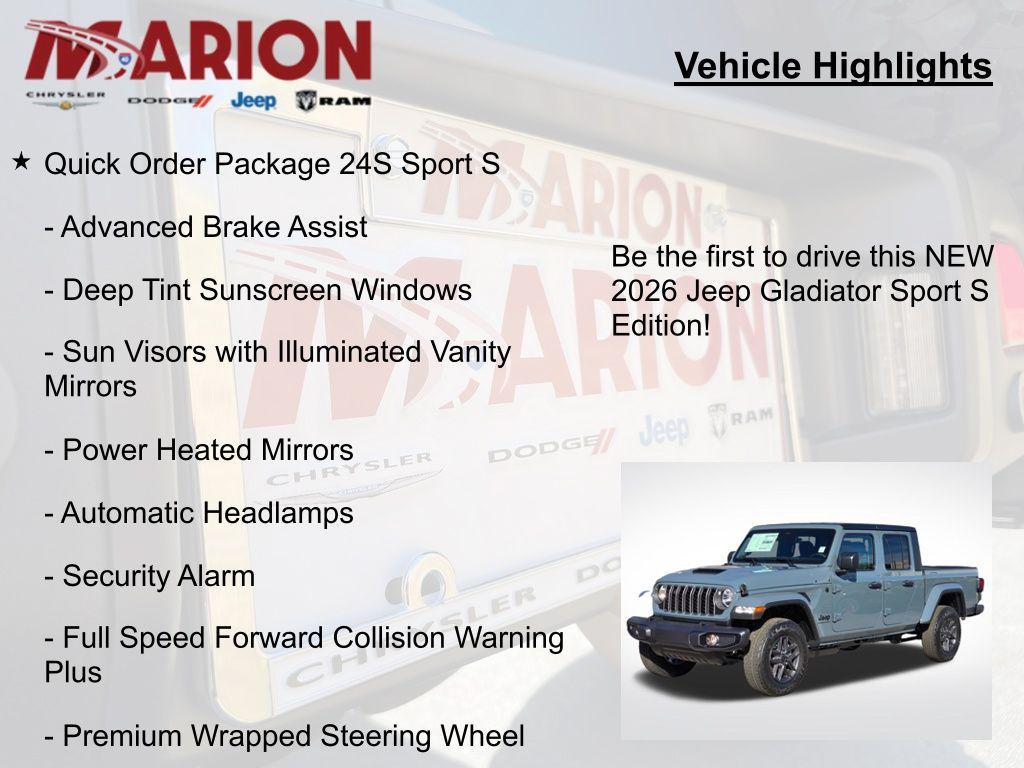 new 2026 Jeep Gladiator car, priced at $39,826