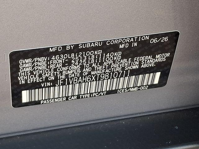 new 2026 Subaru WRX car, priced at $36,527