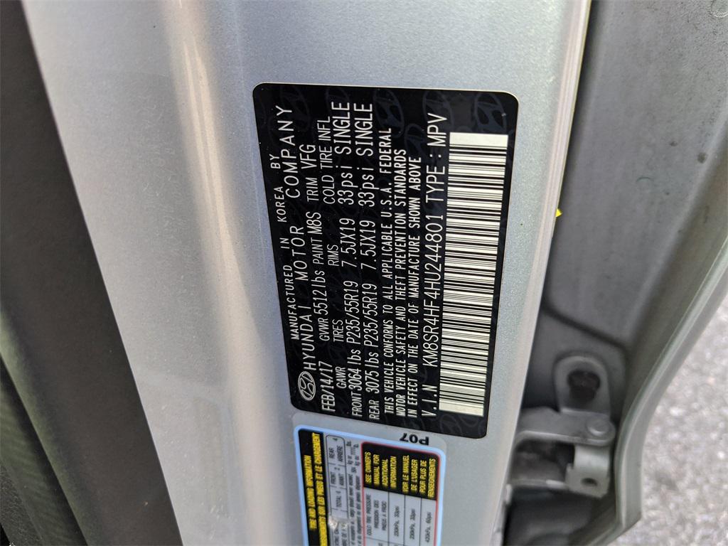 used 2017 Hyundai Santa Fe car, priced at $12,968