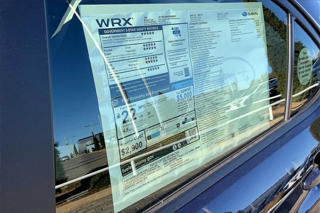 new 2025 Subaru WRX car, priced at $38,050
