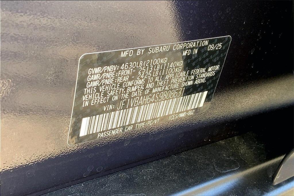 new 2025 Subaru WRX car, priced at $38,050