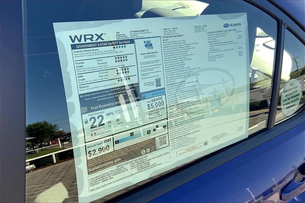 new 2025 Subaru WRX car, priced at $39,286