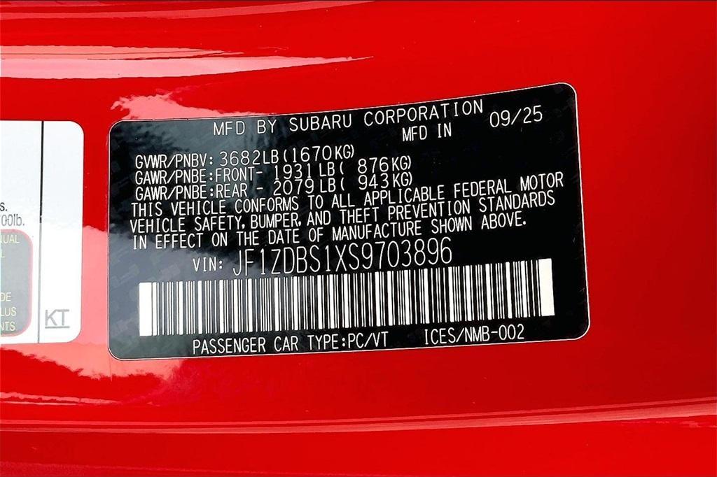 new 2025 Subaru BRZ car, priced at $39,069