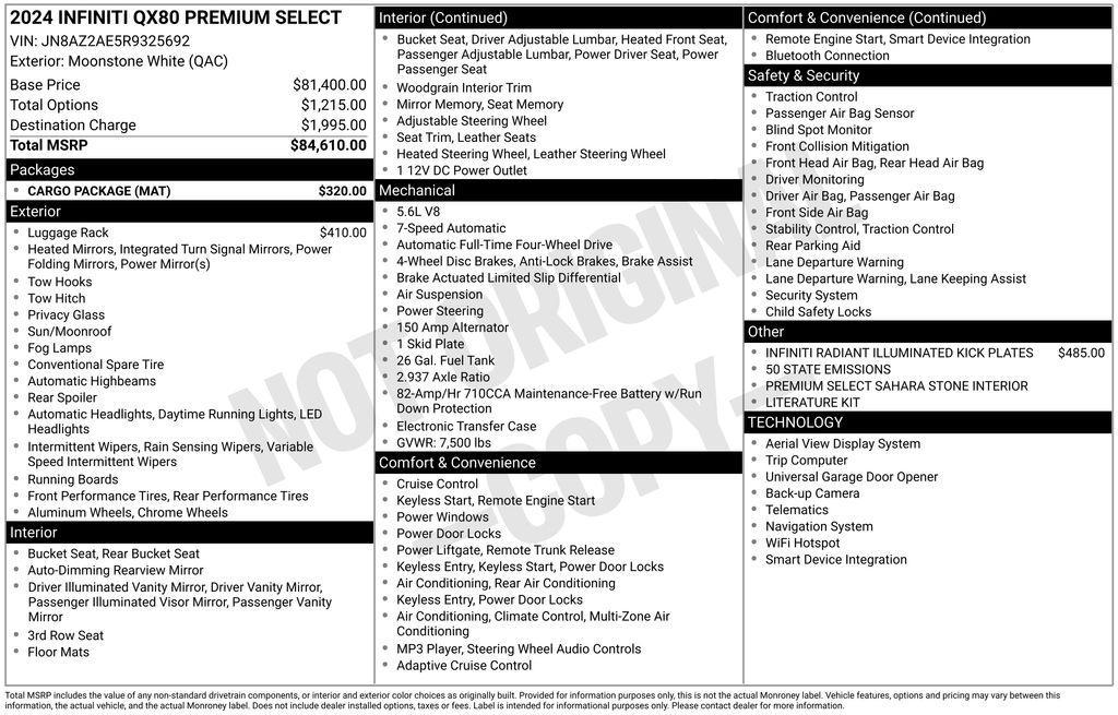 used 2024 INFINITI QX80 car, priced at $49,958