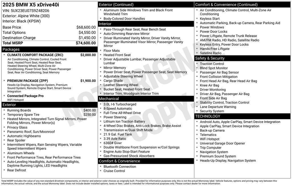 used 2025 BMW X5 car, priced at $52,886
