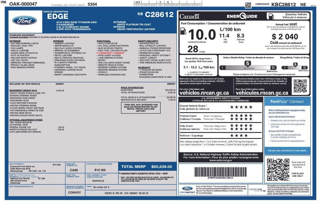 used 2019 Ford Edge car, priced at $16,736