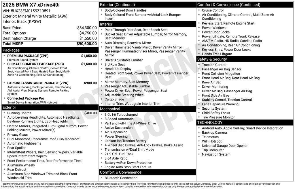used 2025 BMW X7 car, priced at $60,528
