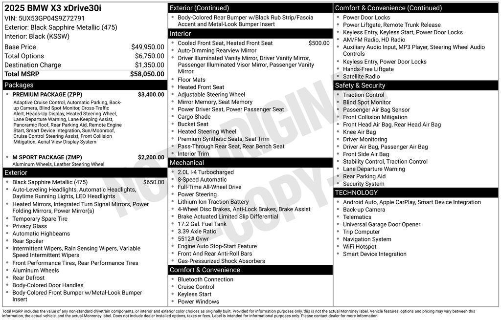 used 2025 BMW X3 car, priced at $42,886