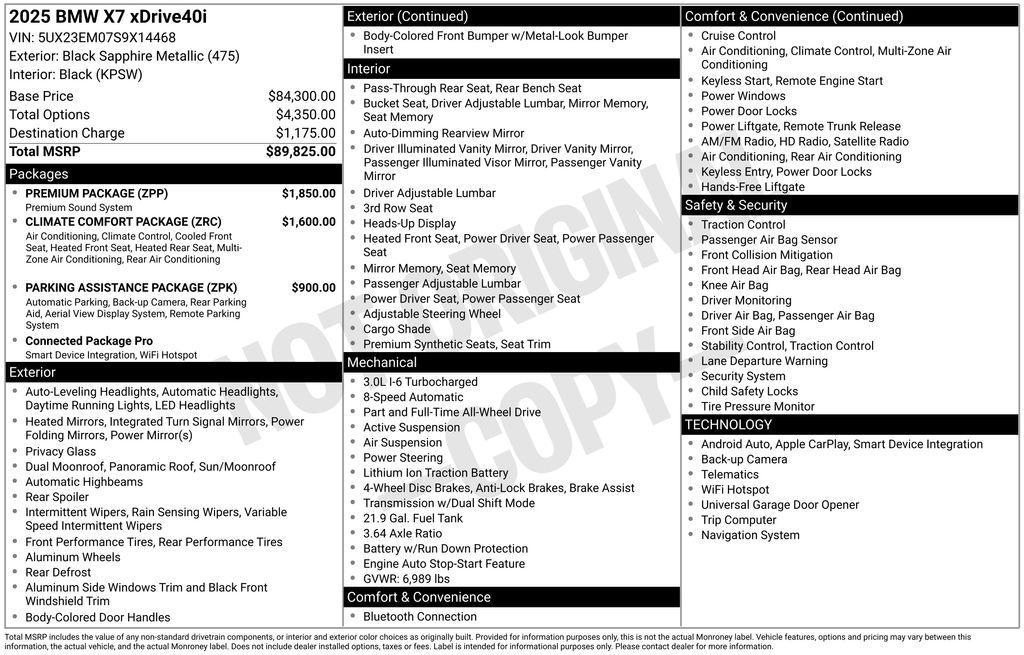 used 2025 BMW X7 car, priced at $58,439