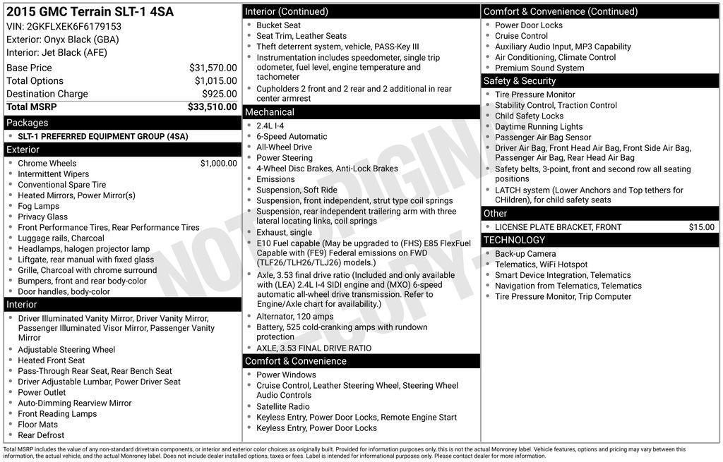used 2015 GMC Terrain car, priced at $8,944
