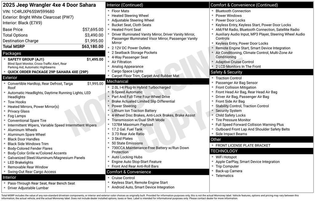 used 2025 Jeep Wrangler 4xe car, priced at $33,109