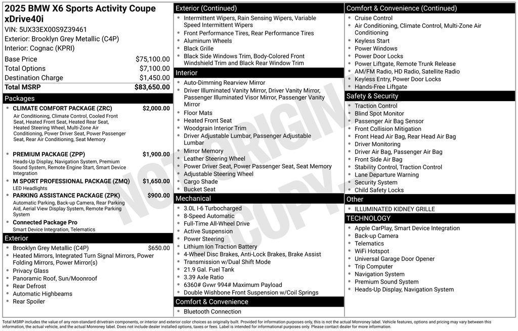 used 2025 BMW X6 car, priced at $67,298