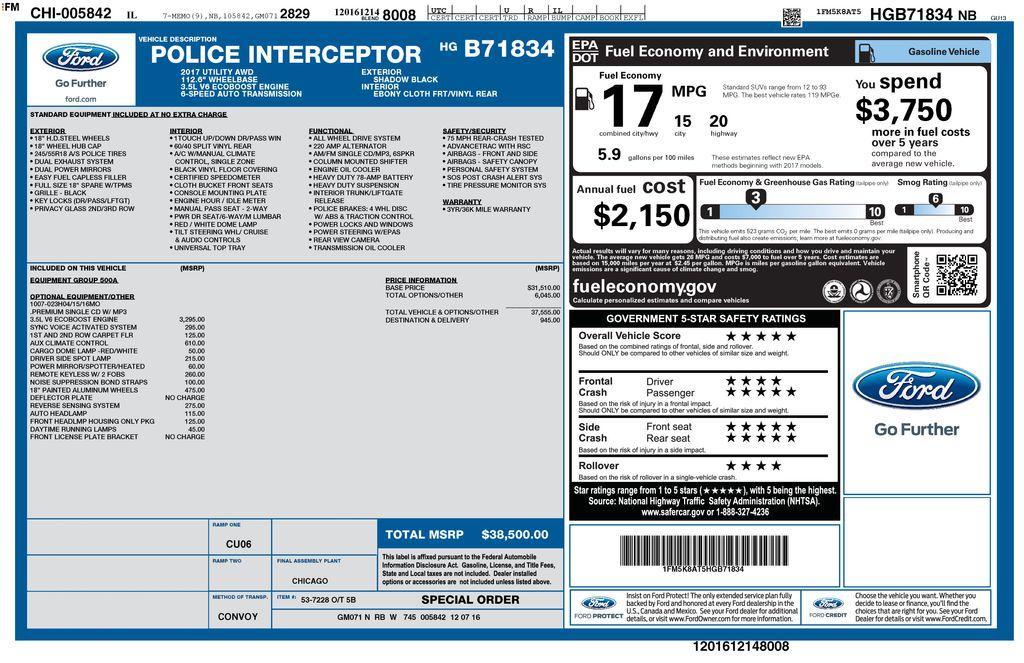 used 2017 Ford Utility Police Interceptor car, priced at $9,495