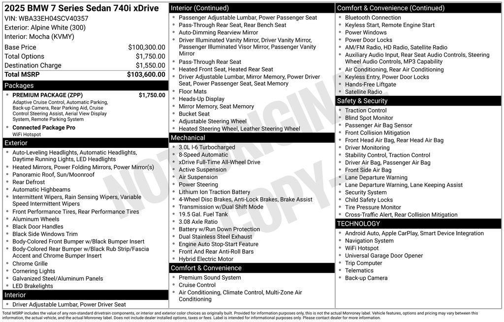 used 2025 BMW 740 car, priced at $73,298