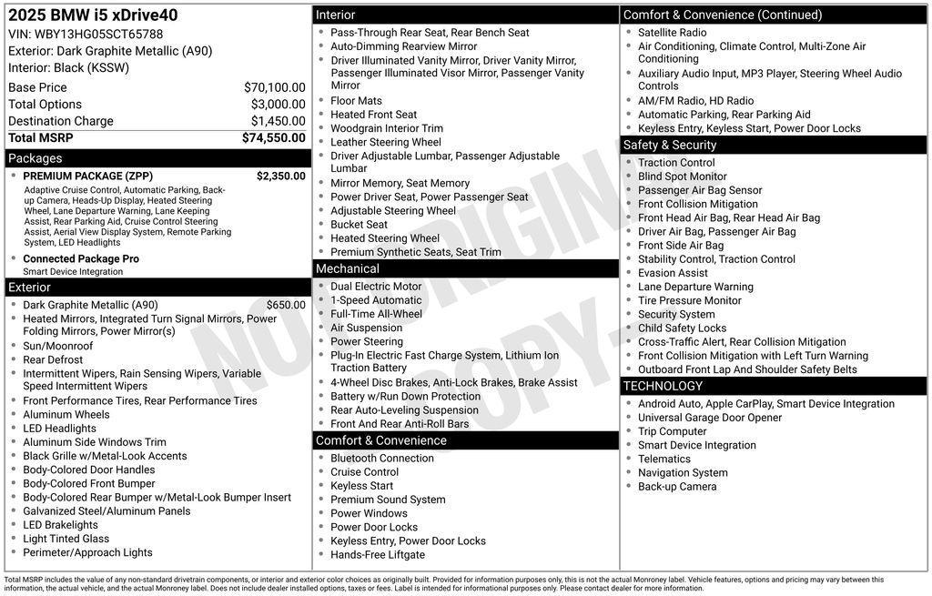 used 2025 BMW i5 car, priced at $47,520
