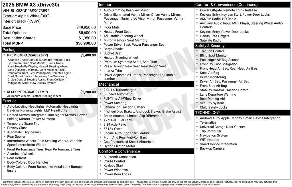 used 2025 BMW X3 car, priced at $42,386