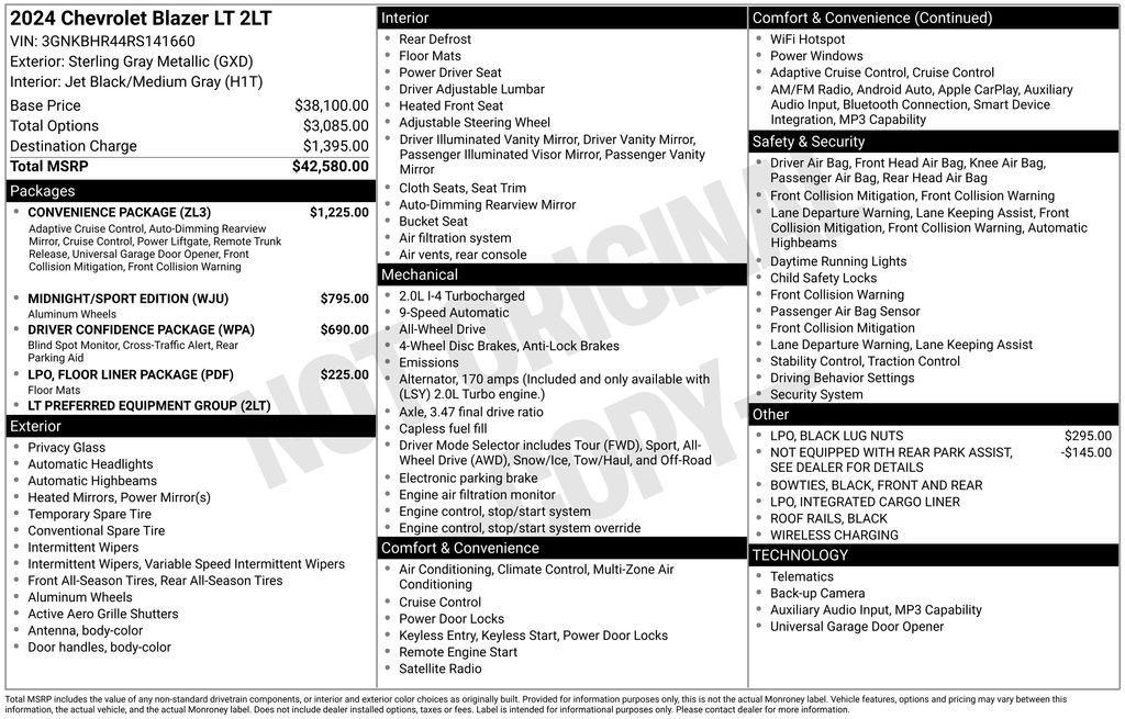 used 2024 Chevrolet Blazer car, priced at $28,250