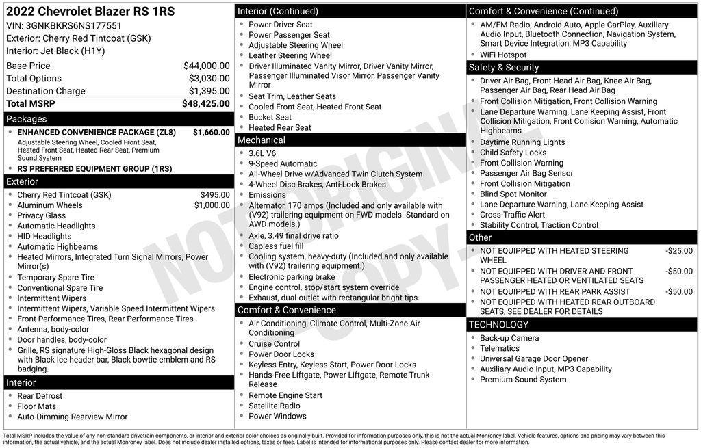 used 2022 Chevrolet Blazer car, priced at $29,500