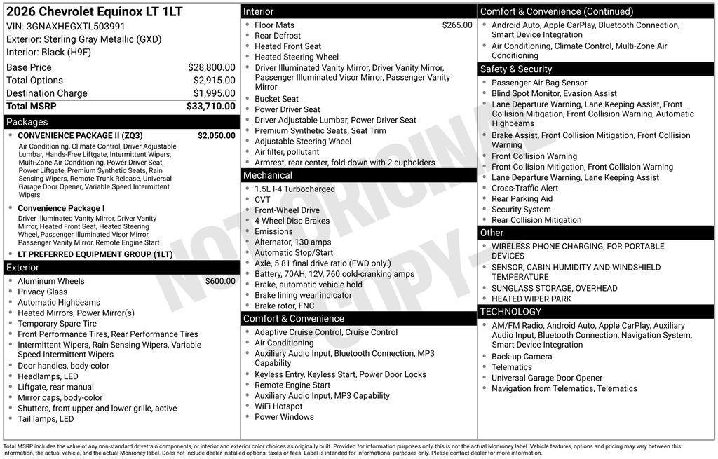 new 2026 Chevrolet Equinox car, priced at $32,871