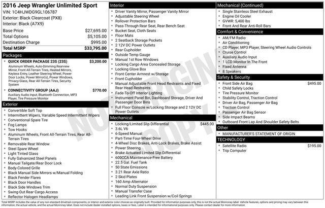 used 2016 Jeep Wrangler Unlimited car, priced at $15,497