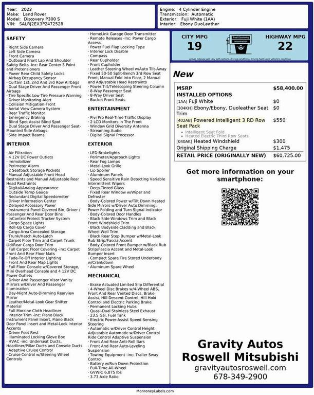 used 2023 Land Rover Discovery car, priced at $27,797