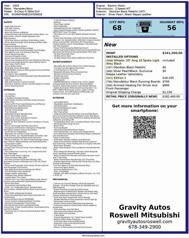 used 2025 Mercedes-Benz G-Class car, priced at $148,997