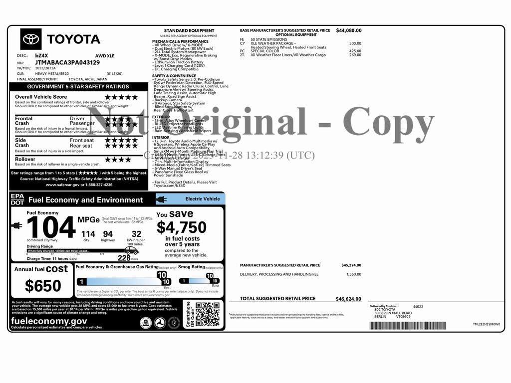 used 2023 Toyota bZ4X car, priced at $19,498