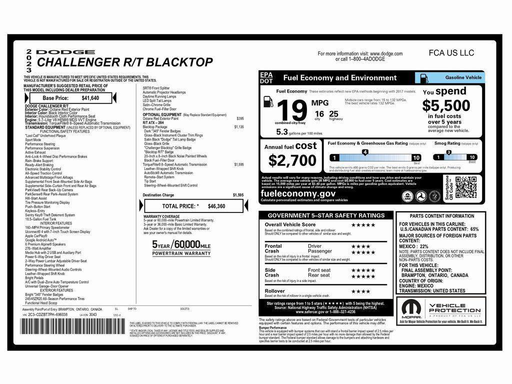 used 2023 Dodge Challenger car, priced at $29,999