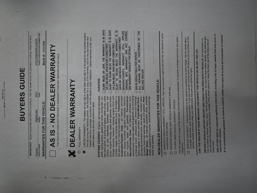 used 2021 Toyota Highlander car, priced at $23,998