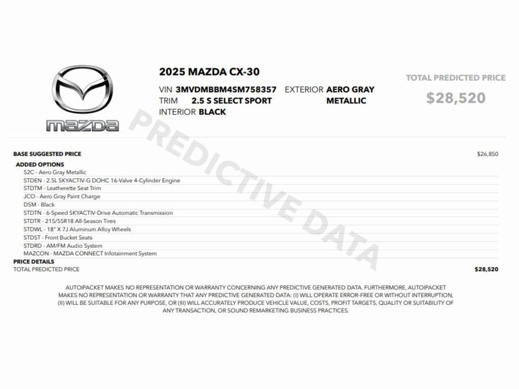 used 2025 Mazda CX-30 car, priced at $22,499