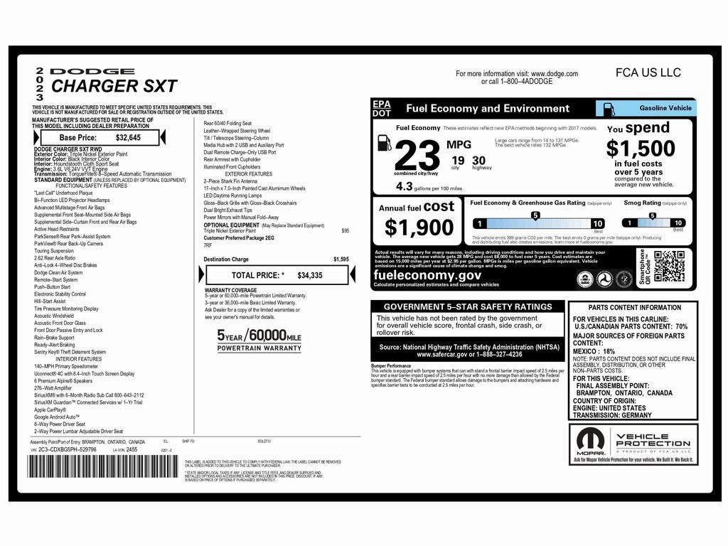 used 2023 Dodge Charger car, priced at $18,999