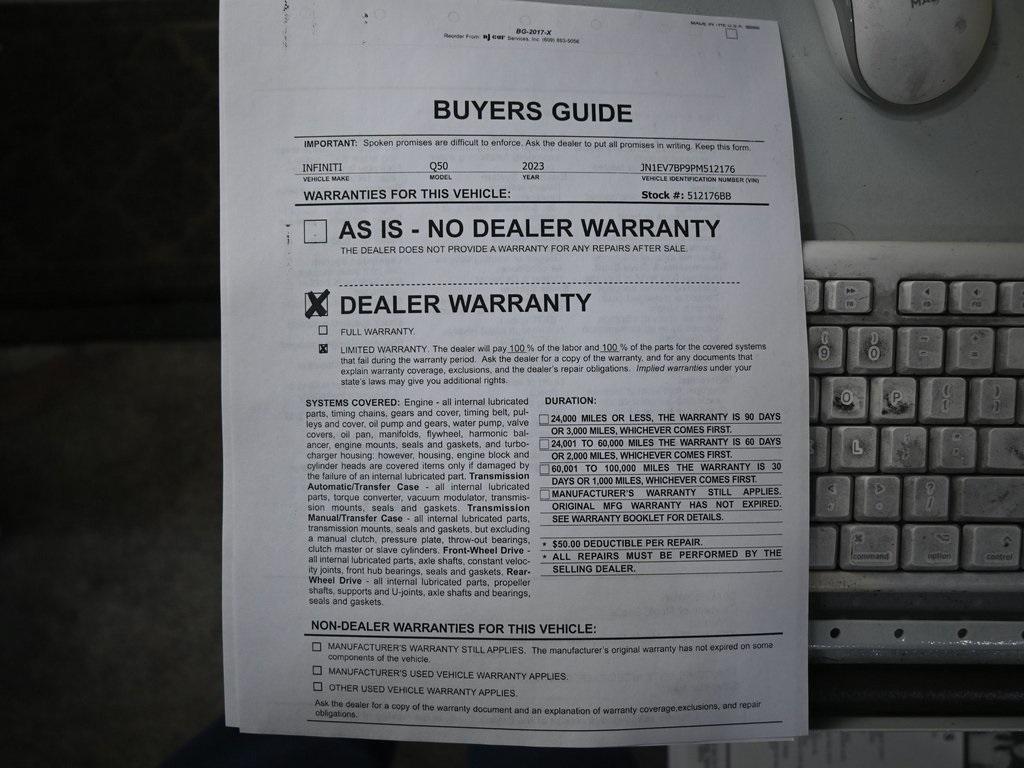 used 2023 INFINITI Q50 car, priced at $24,999