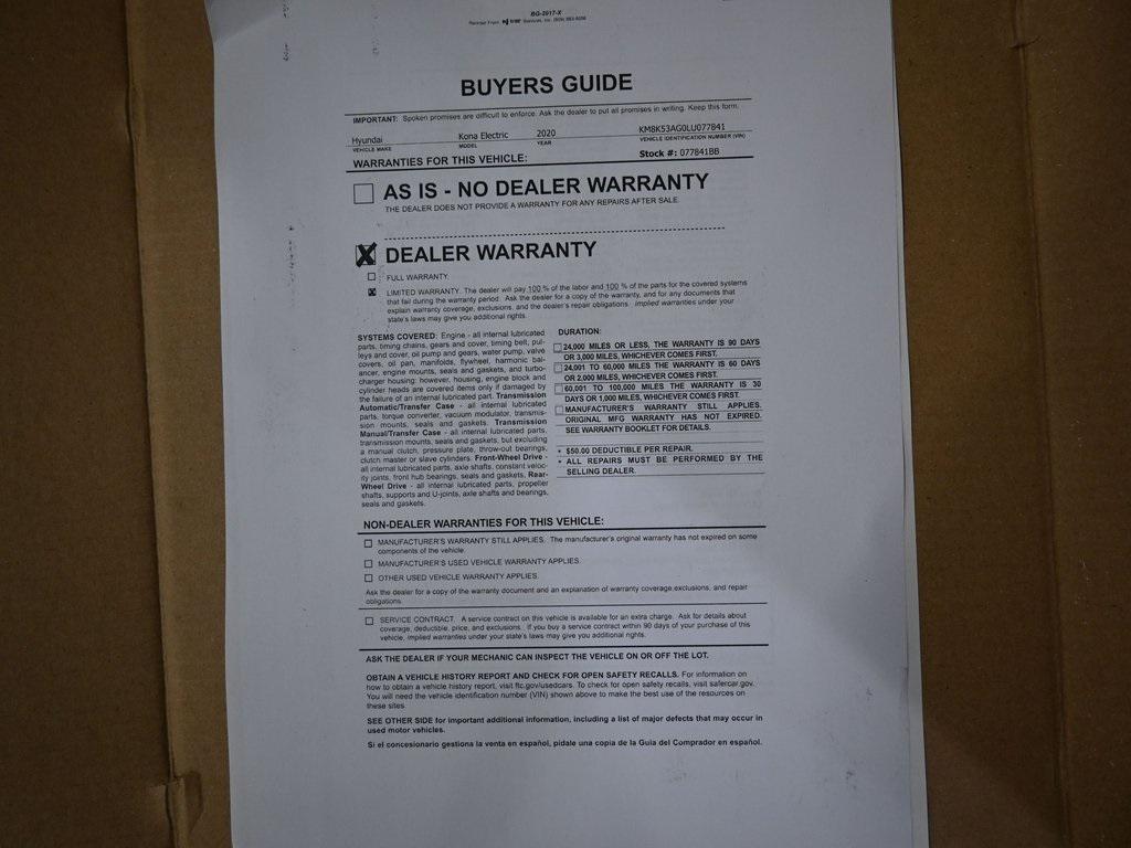 used 2020 Hyundai Kona EV car, priced at $12,999