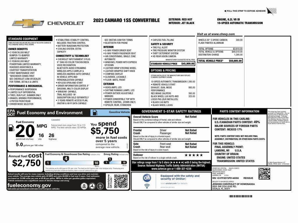 used 2023 Chevrolet Camaro car, priced at $32,999