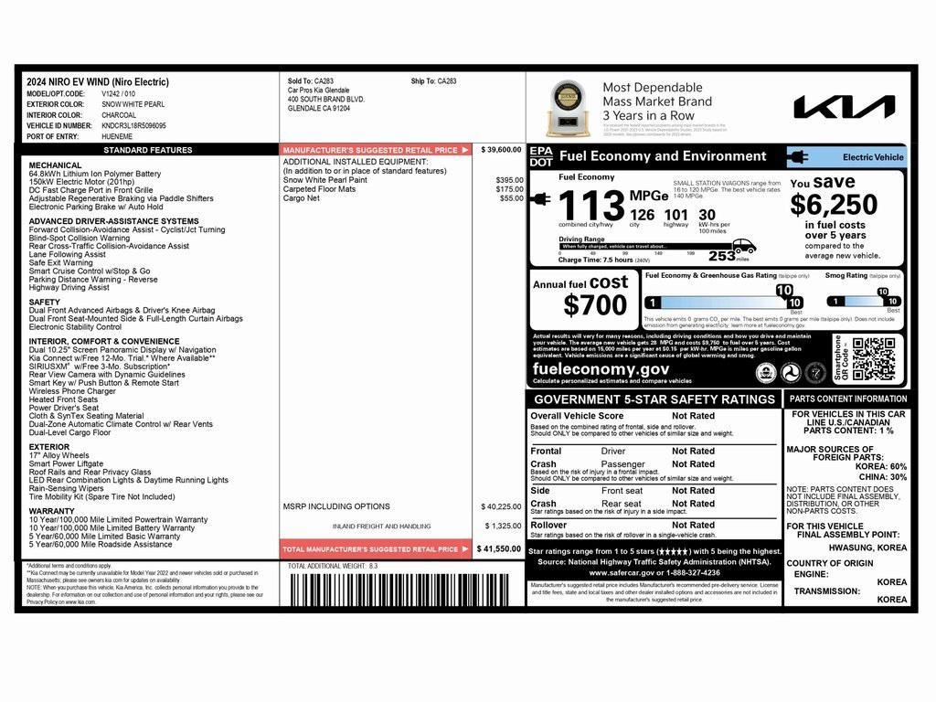 used 2024 Kia Niro EV car, priced at $17,999