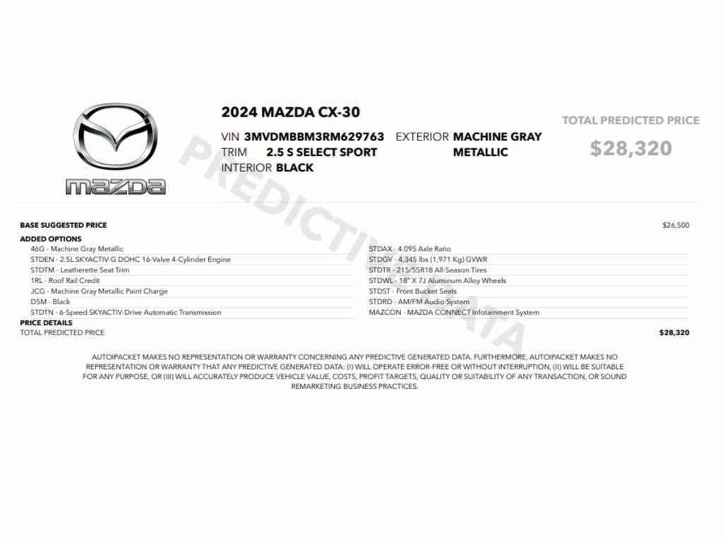used 2024 Mazda CX-30 car, priced at $19,999