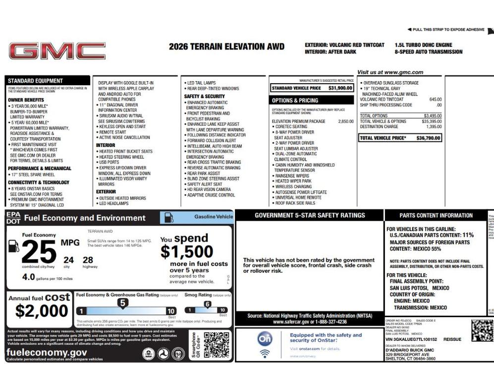used 2026 GMC Terrain car, priced at $32,497