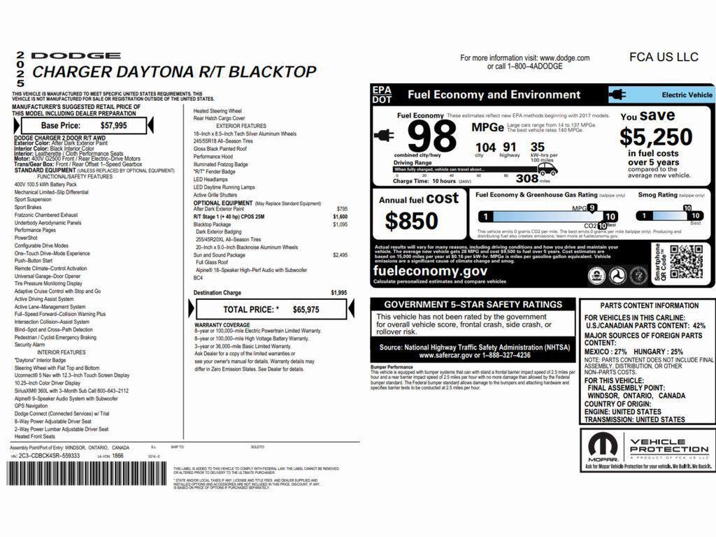 used 2025 Dodge Charger Daytona car, priced at $31,499