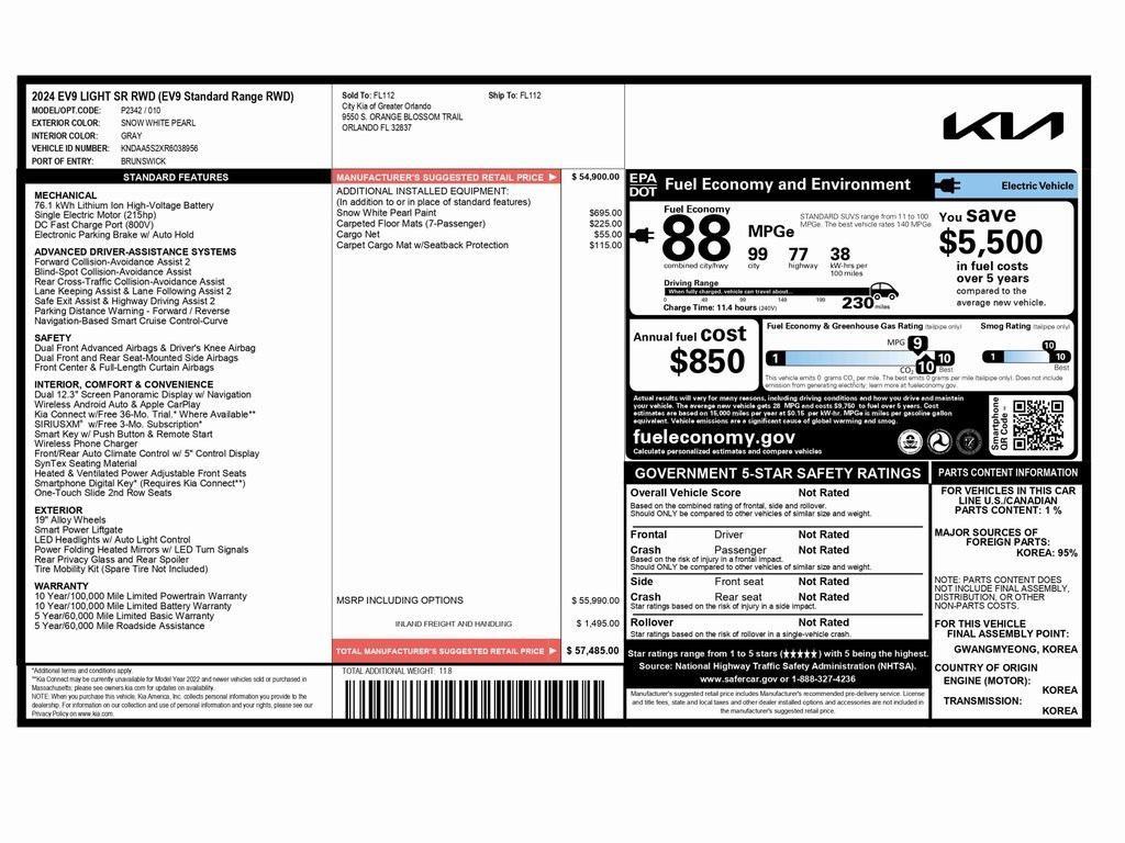 used 2024 Kia EV9 car, priced at $29,999
