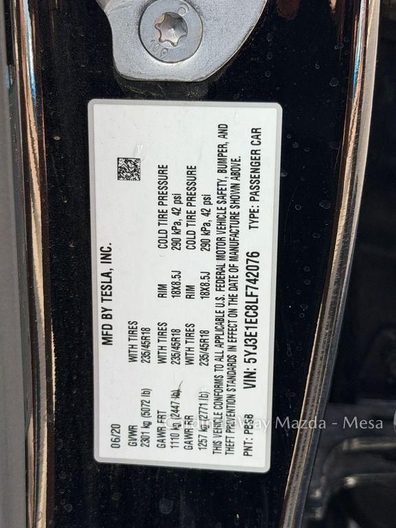 used 2020 Tesla Model 3 car, priced at $19,946