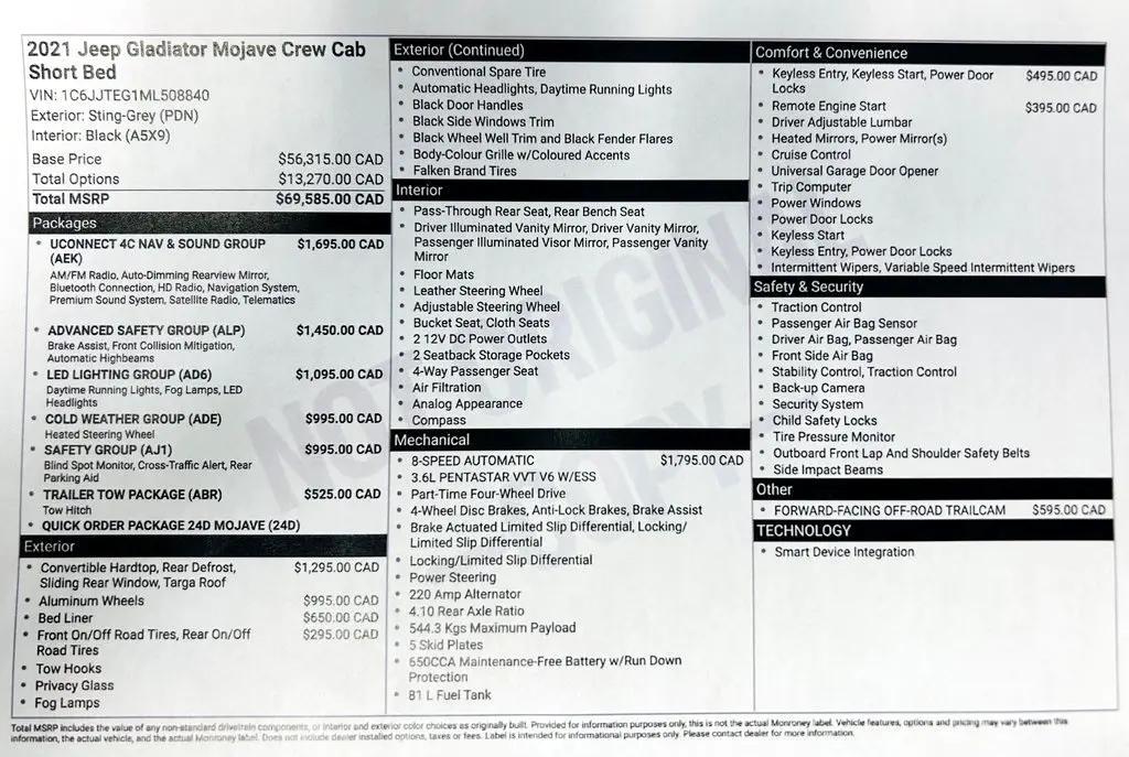 used 2021 Jeep Gladiator car, priced at $33,935