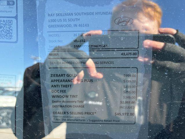 new 2026 Hyundai Tucson car, priced at $43,875