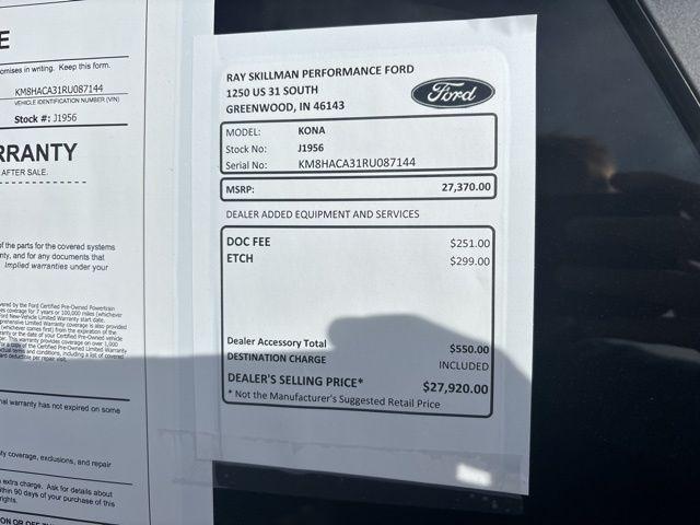 used 2024 Hyundai Kona car, priced at $24,983