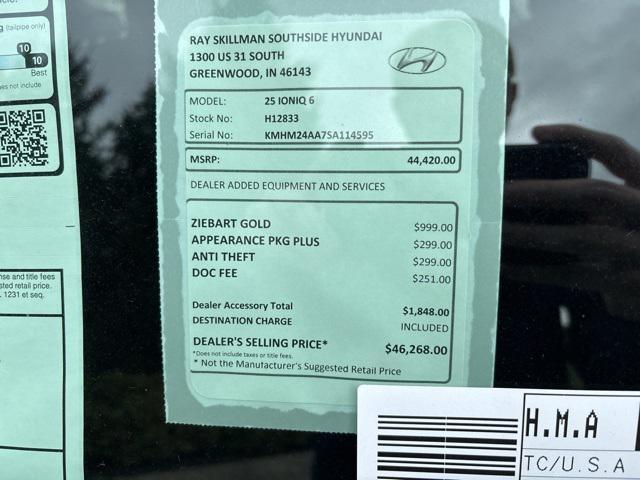 new 2025 Hyundai IONIQ 6 car, priced at $36,901