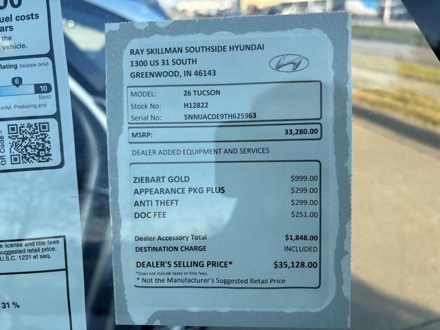 new 2026 Hyundai Tucson car, priced at $34,229
