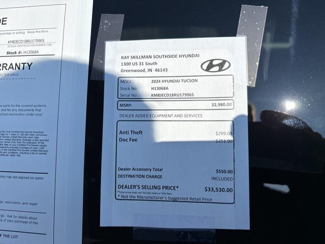 used 2024 Hyundai TUCSON Hybrid car, priced at $32,980