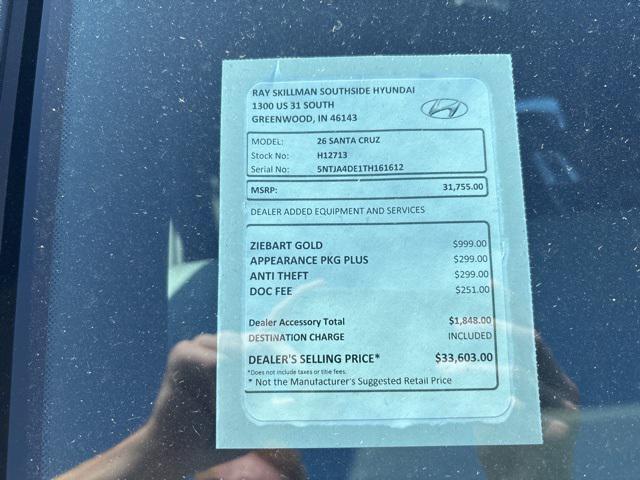 new 2026 Hyundai SANTA CRUZ car, priced at $30,005