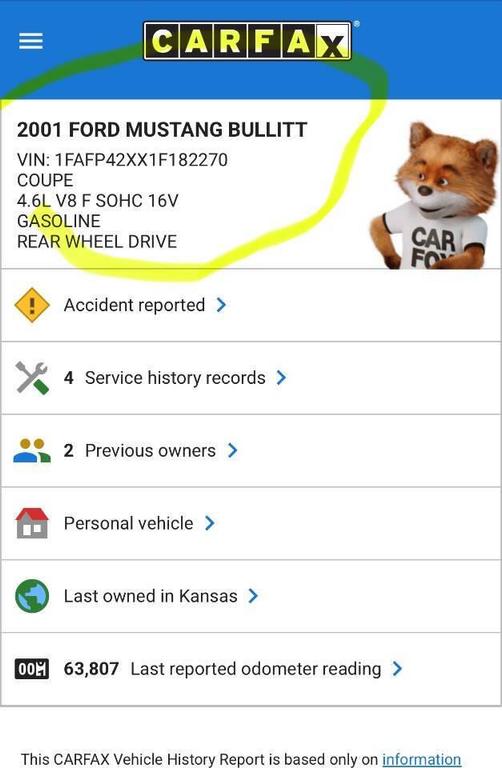 used 2001 Ford Mustang car, priced at $10,950