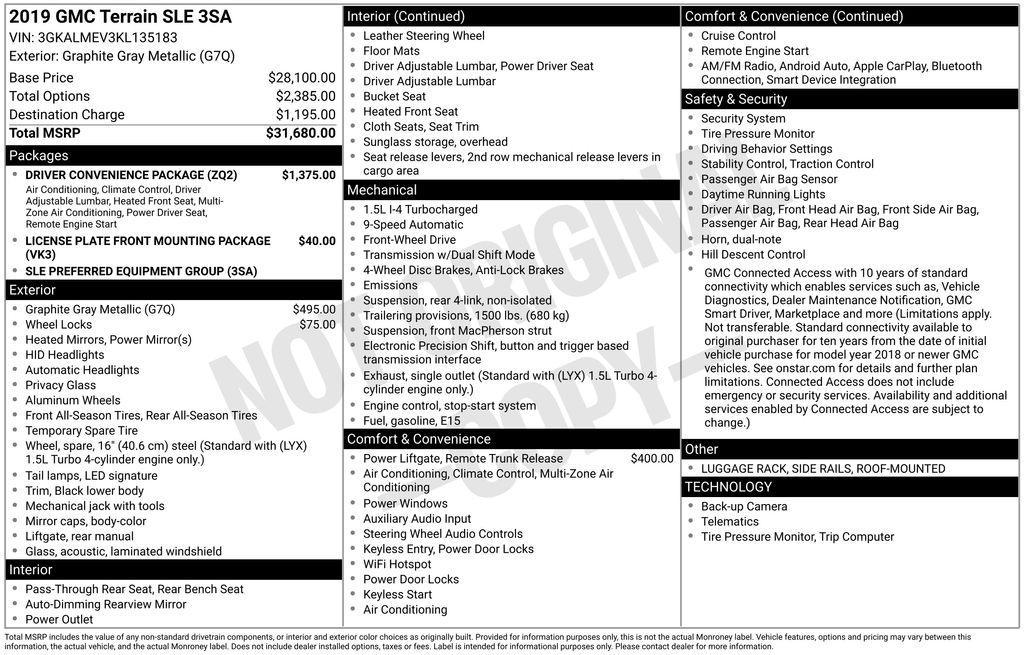 used 2019 GMC Terrain car, priced at $11,400