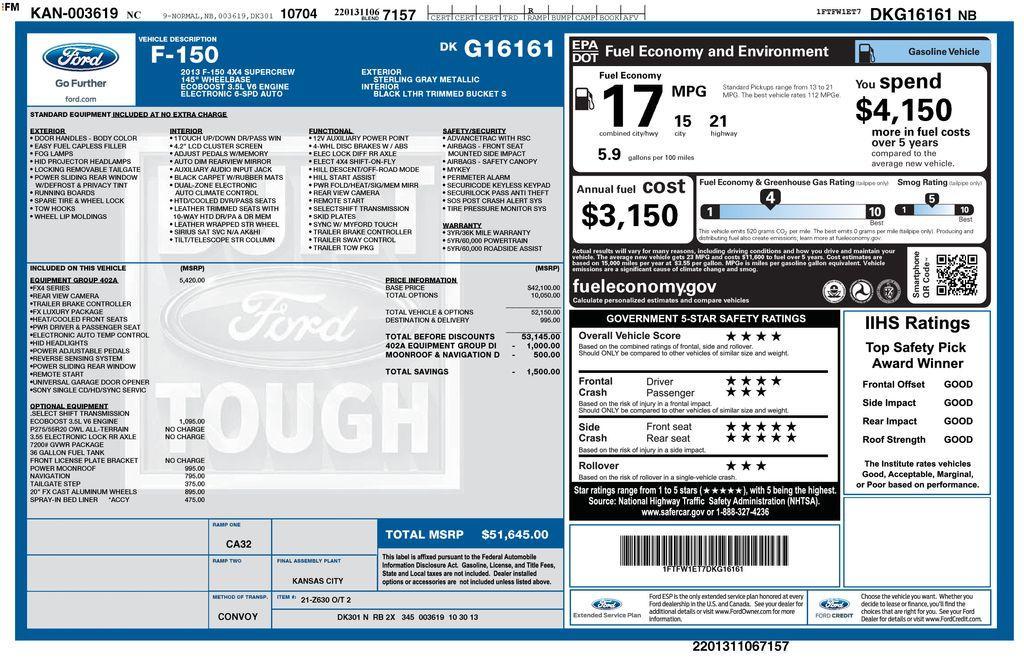 used 2013 Ford F-150 car, priced at $13,000